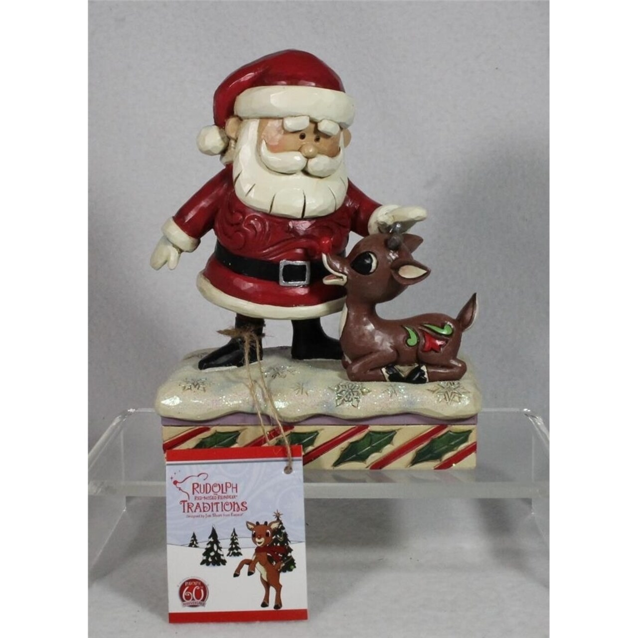Jim Shore Figurine Santa Petting Rudolph - Holiday 2024 - In Box 6015718